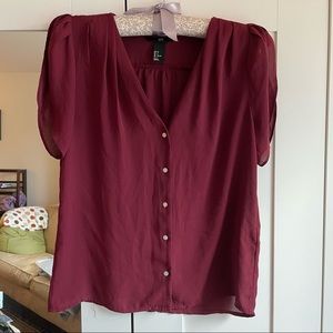 H&M Split Sleeve V-Neck Top
